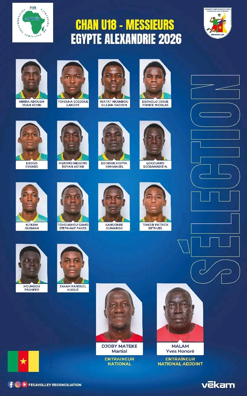 🔵CHAN U18 2026 : les Lions du volleyball prêts pour Alexandrie